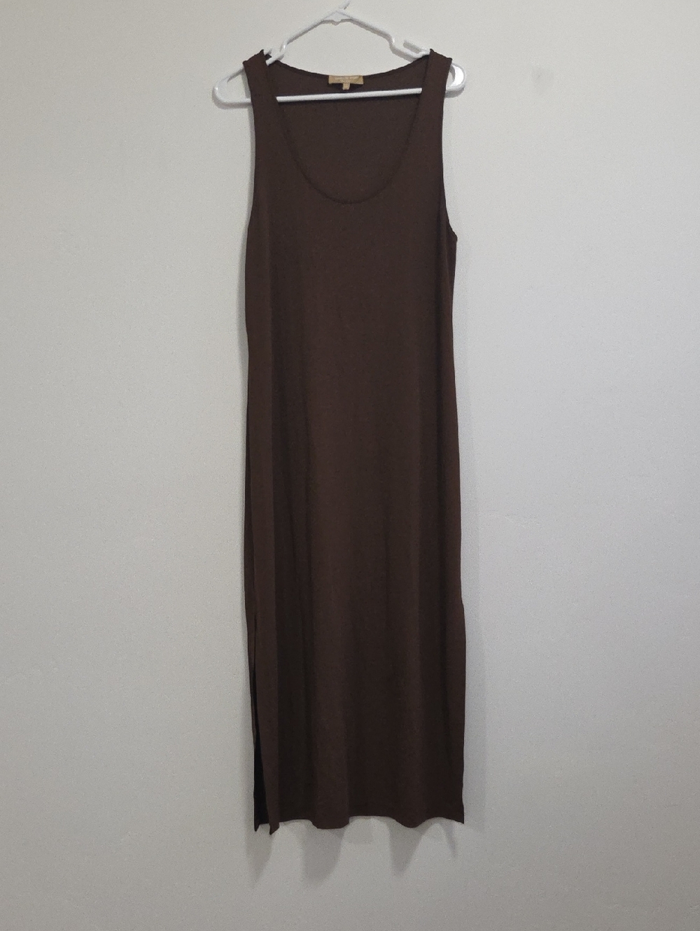 Michael Kors Sleeveless Brown Maxi Tank Dress